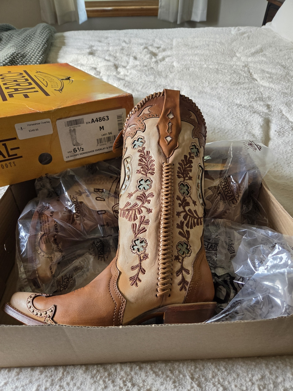 Corral Horseshoe Overlay Leather Boot